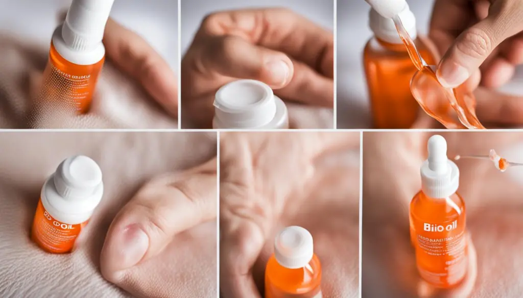 applying bio oil for stretch marks